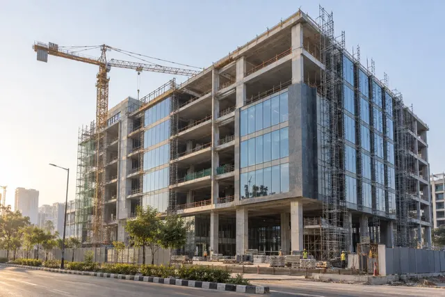 Commercial tower under construction