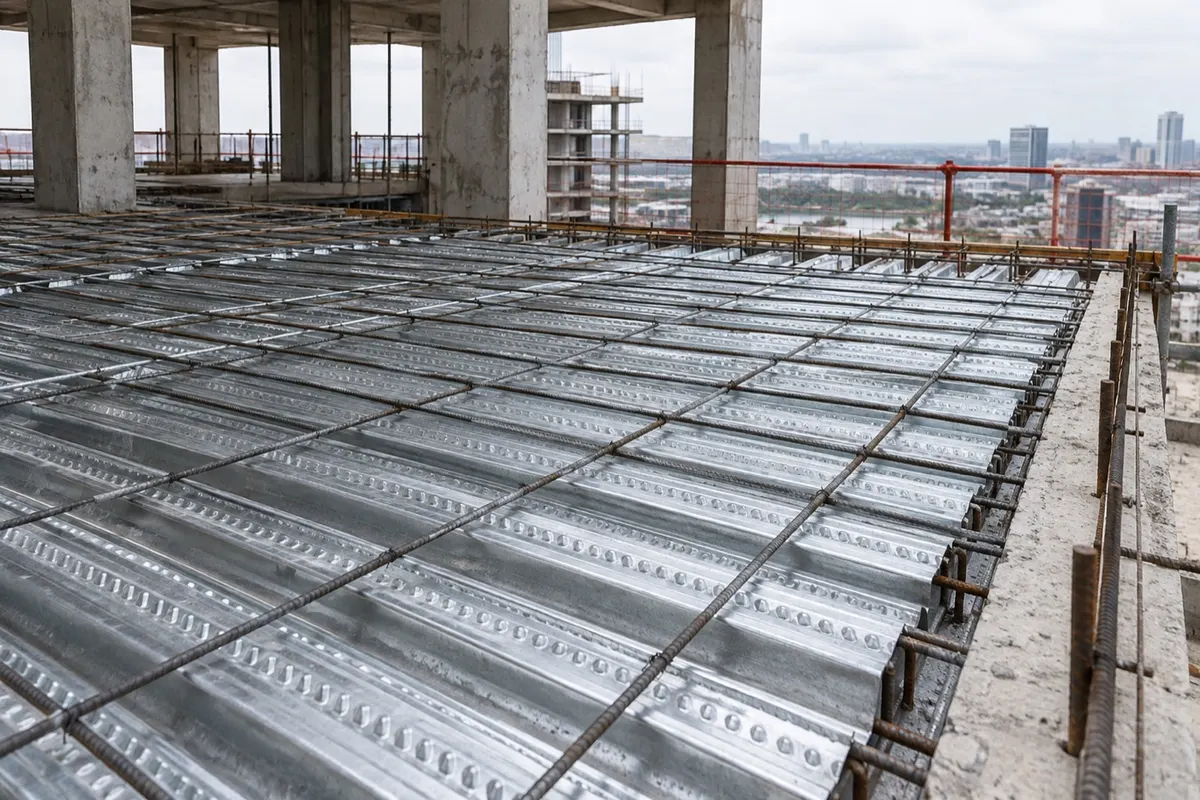 Illustrative structural steel decking installation